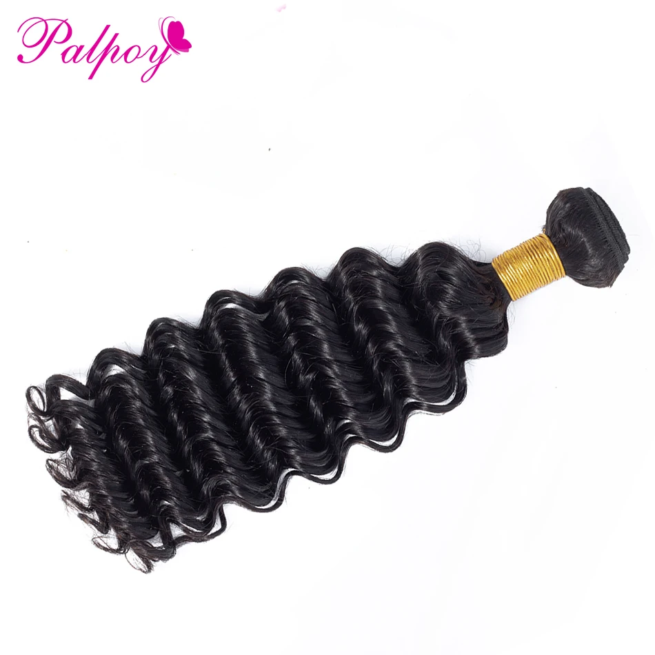 

PALPOY Deep Wave Non Remy Peruvian Hair Bundles 100% Human Hair Weave One Bundle Natural Color Hair Extensions Free Shipping