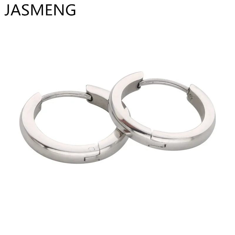 

Fashion Jewelry Circular Arc Buckle Small Circle Titanium Earrings Double Ear