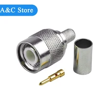TNC штекер RF коаксиальный разъем обжимной RG58, RG400, RG142, LMR195 прямой никелированный Высокое качество Лучшая цена