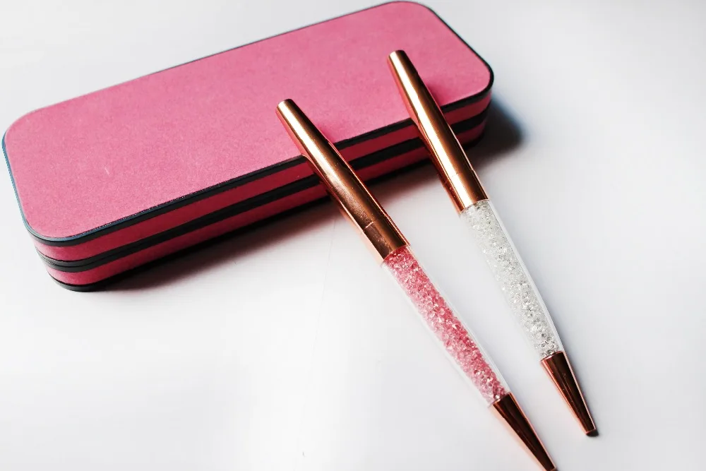 

2PCS Pack Crystal Pen Bling bling Crystal diamond Ballpoint Pens Rose Gold Crystal pen with Gift Box for your gift items
