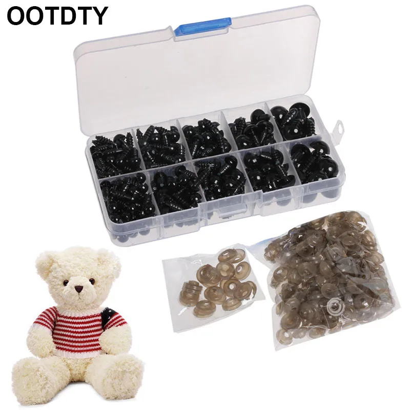 

240PCS 6-12MM Doll Eyes for Bear Stuffed Toys Snap Scrapbooking Puppet DIY Craft