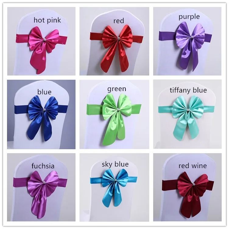 new chair sash bow wedding ribbon bow chair sash for chair cover for