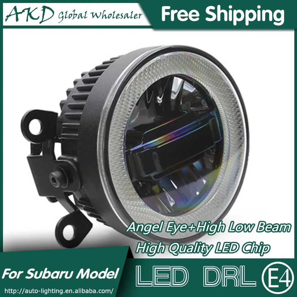 

AKD Car Styling Angel Eye Fog Lamp for Legacy LED DRL Daytime Running Light High Low Beam Fog Automobile Accessories