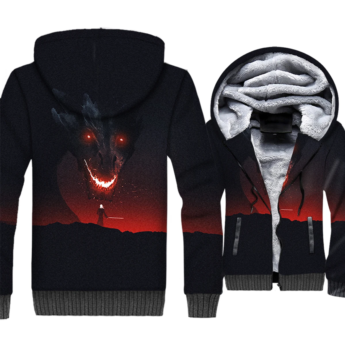 

Fashion Men's 3D Hoodies Game Of Thrones Jacket 2018 Autumn Winter Clothes Dragon Targaryen Sweatshirt Fire And Blood Hoodie Men