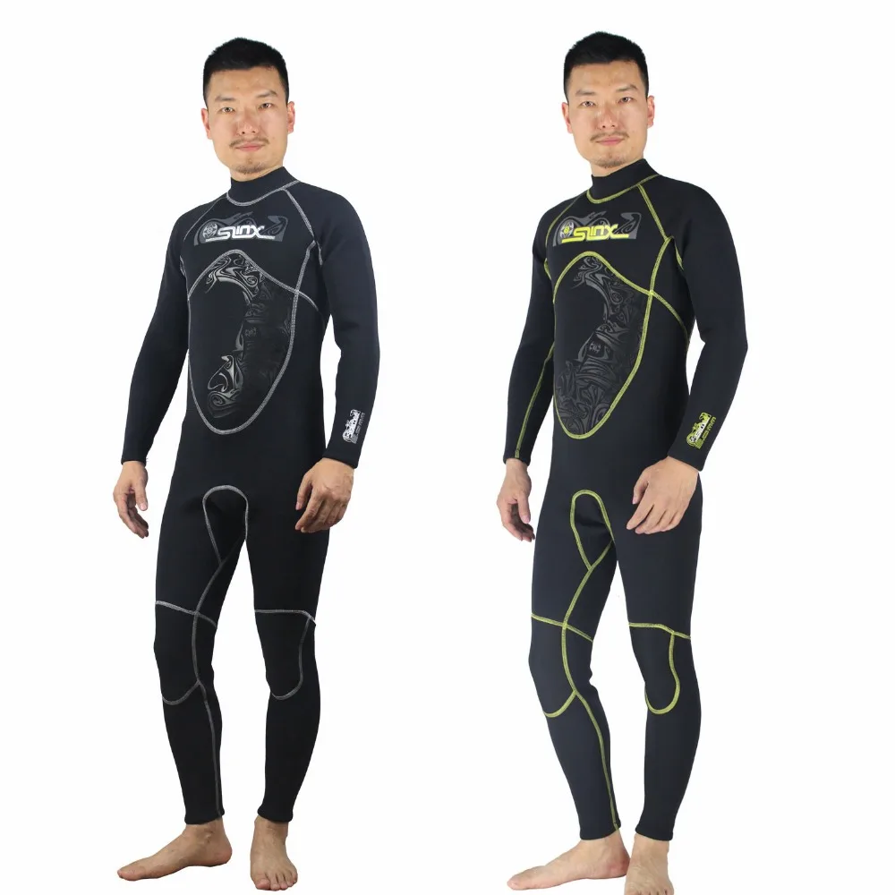 3mm Neoprene Wetsuit Full Body Fleece Lined Warm Diving Suit for Men