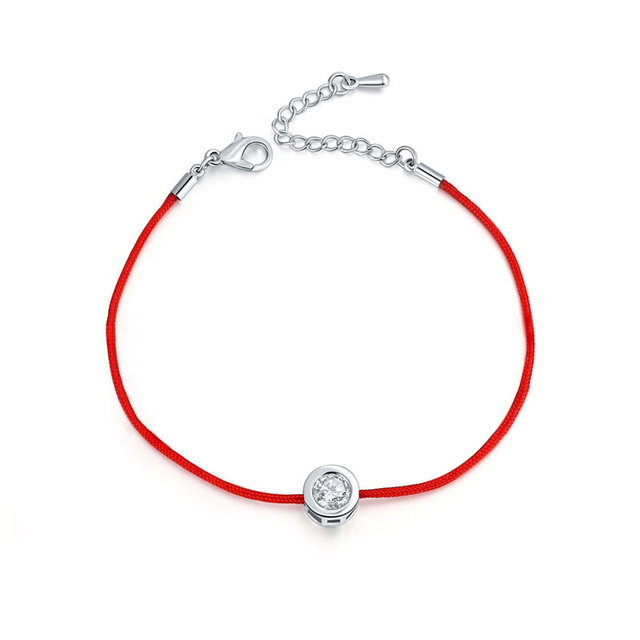 10 Colors Red Rope Bracelet Round 6mm Cubic Zircon Charm Friendship Bracelets & Bangles For Women Wedding Party Jewelry Gift
