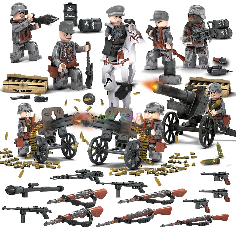 Military Special Force Soldier Weapon Set Army Figures Bricks Compatible Legoingly WW2 Tank Truck Building Blocks Model Kid Toys