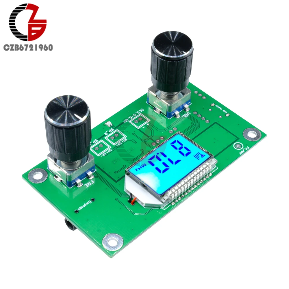 

87-108MHz DC 3V-5V LCD Digital Stereo FM Receiver Radio Module DSP PLL with Serial Control Rotary Encoder Adjustable Frequency