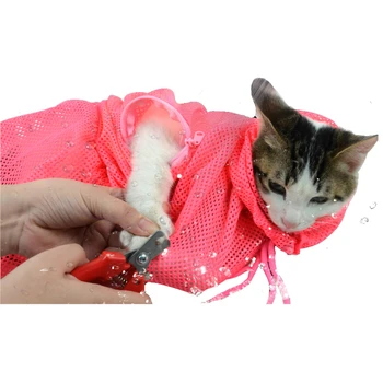 

Cat Grooming Bathing Bag Anti Scratch Mesh Bags for Cat Cleaning Nail Trimming Injecting Pet Accessorie Multifunctional Bag chat