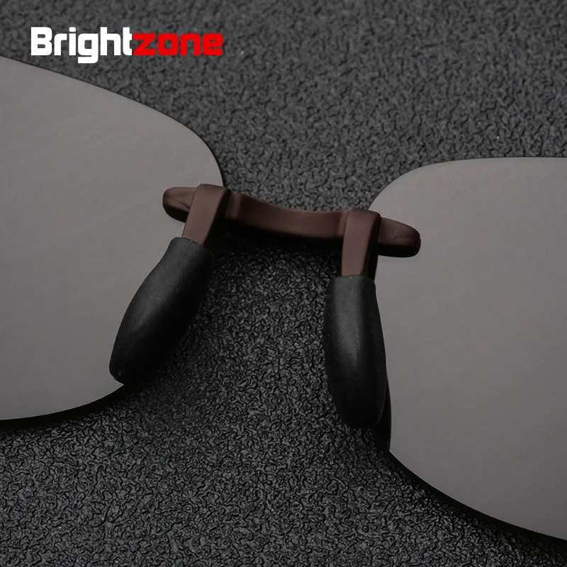 Brightzone New TR90 Rimless Polarized Designer Clear Sunglasses Male Pilots Men Luxury Brand Light Fishing Sun Glasses UV400