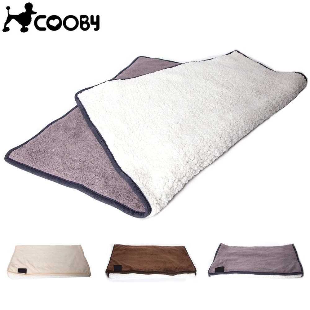 

[COOBY] Pet Dog Cat Bed Soft Mats Dog Sofa All Seasons Bed for Small Larger Dogs Cats Soild Bed Mat Blankets Coral Fleece COO017