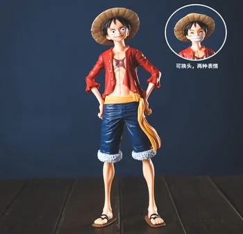 

Hot Sale Comic Anime Statue Pirate One Piece Monkey D Luffy 2 head Banpresto Grandista 27cm Figure Model Toys