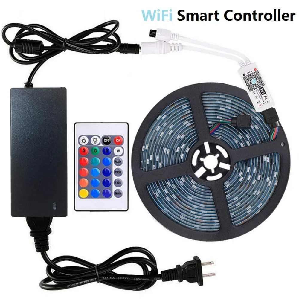 Wi Fi APP/IR Светодиодные ленты 12 V 5050 RGB RGBW rgbww полосы 5M300 светодиодный s рабочей Android iOS