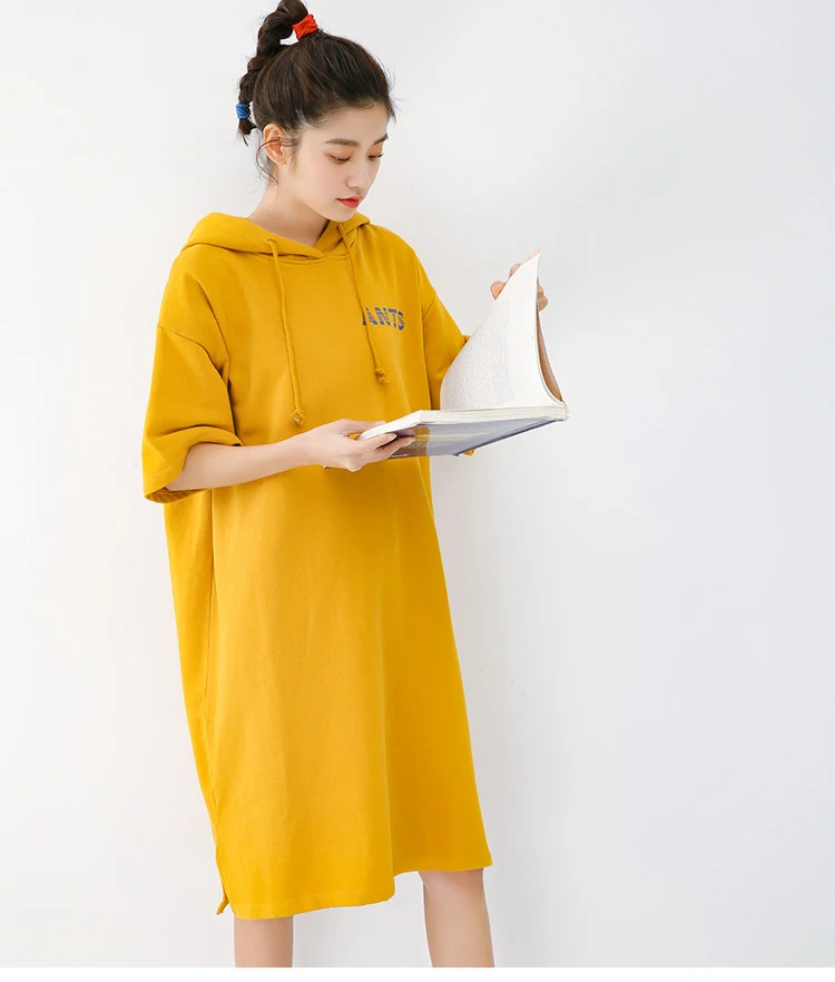 Hooded Mini Dress Women Slim Package Hip Short Dress With Hat (3)