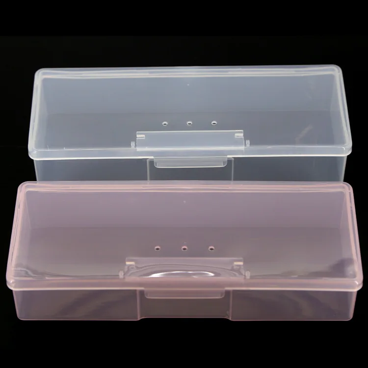 

1pc Clear Nail Art Tool Storage Box Empty 19CM Nail Dotting Drawing Pens Buffer Grinding Files Organizer Case Container Box TD22