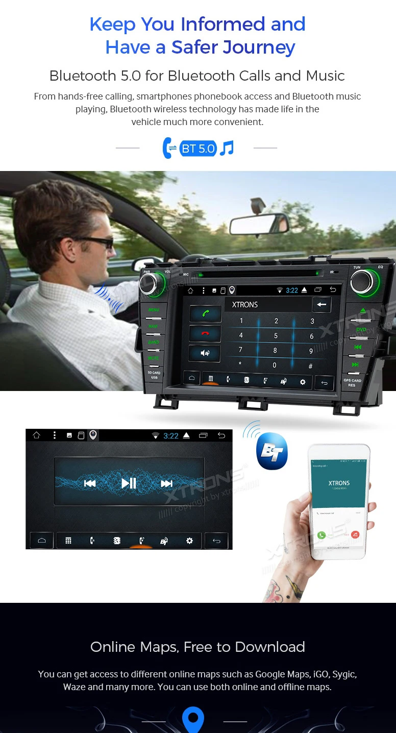 Top Android 7.1 Nougat OS 8" Car DVD Multimedia GPS Radio for Toyota Prius 2009-2013 (Right Hand Drive) with Full RCA Output Support 8