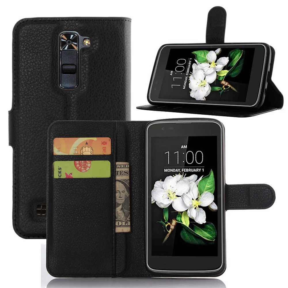 

Cyboris cover For LG Tribute 5 / LG K7 X210 X210DS MS330 / LG M1 Case Flip Lichi Holster PU Leather with card slot holders