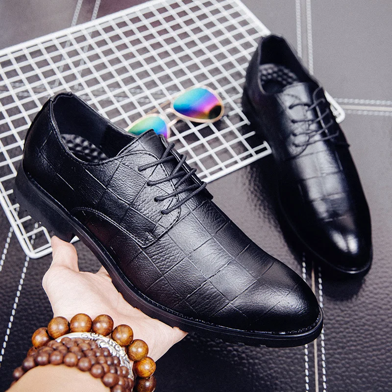 men shoe pointed toe italian formal dress leather silver ballet flats male footwear luxury brand 2017 derby oxford shoes for men (20)