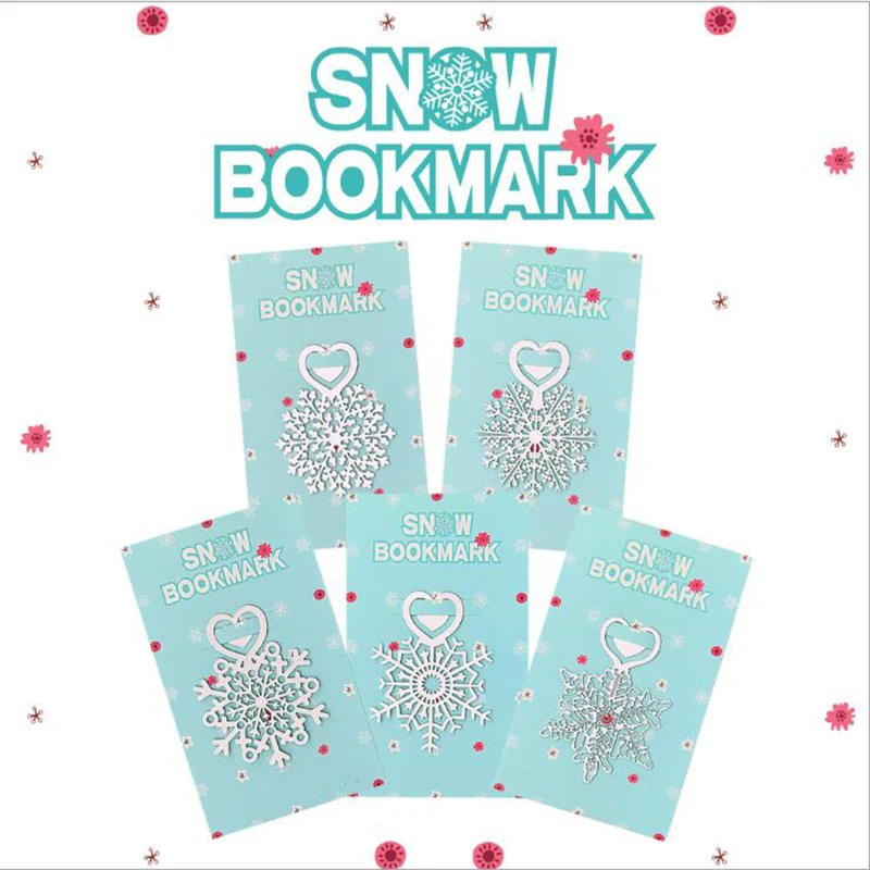 

1pc Love Snowflake Bookmarks Fine Book Page Clips Hollow Stainless Steel Metallic Bookmarks Christmas Gifts Children Stationery
