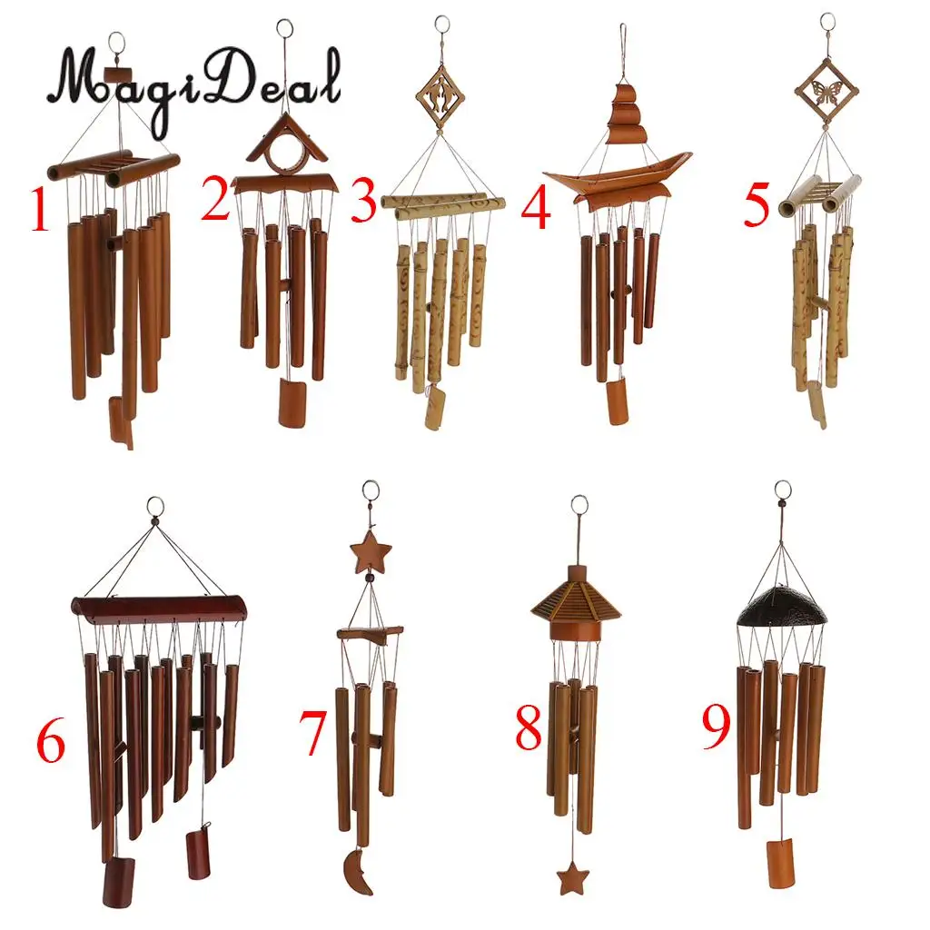 MagiDeal Relaxing Bamboo Yard Garden Outdoor Living Wind Chimes Windchime Home Decor