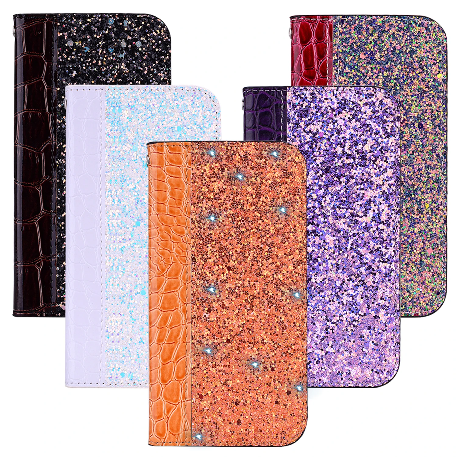 

Crocodile Pattern Phone Cases For Sony Xperia XA2 Case Glitter Flip Wallet Cover for Sony XZ4 XZ3 XZ2 L3 L2 L1 Smartphone Bag