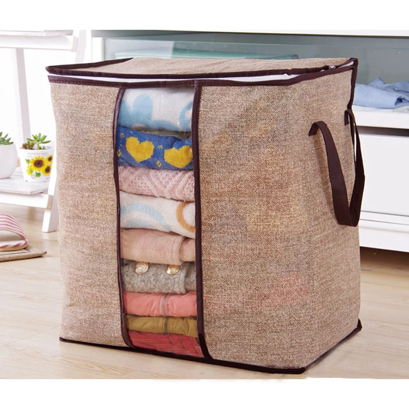 2023 neue Vlies tragbare Kleidung Aufbewahrung tasche Organizer 45.5*51*29cm Klapp schrank Organizer für Kissen Quilt Decke Bettwäsche