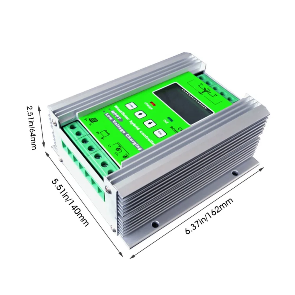 Ветряной солнечный гибридный контроллер 12 V 24 V Boost MPPT ветрозащитная Панель Авто отличает от зарядки батареи обратная защита