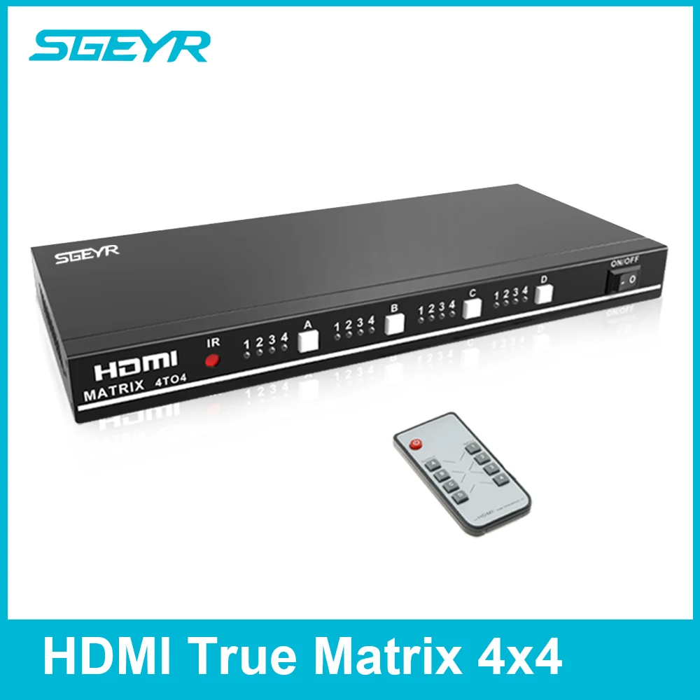 HDMI True Matrix SGEYR 4x4 HDMI Matrix Switch Splitter 4 input 4 output with Remote control RS232 Support Full 3D 1080P HDCP1.3 HDMI True Matrix SGEYR 4x4 HDMI Matrix Switch Splitter 4 input 4 output with Remote control RS232 Support Full 3D 1080P HDCP1.3