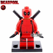 Single Sale Red Deadpool Wade T Wilson with Gun X MEN Avengers minifig Model XINH191 DIY