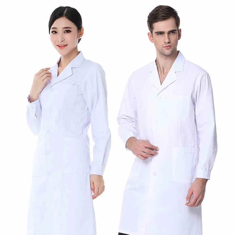 

Doctor clothes white long - sleeved men and women laborers overalls short - sleeved nurse suit beauty salon pharmacy service