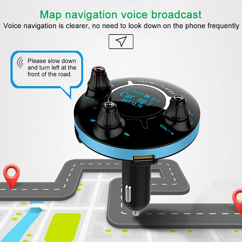 Fm-передатчик Aux модулятор Bluetooth громкой связи автомобильный комплект автомобильный аудио mp3-плеер с 2.1A Быстрая зарядка двойной зарядное устройство usb