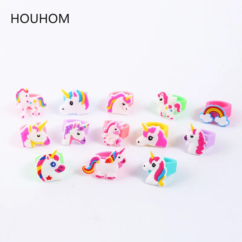 

6pcs Rainbow Unicorn Party Unicornio Rubber Ring Birthday Party Decorations Kids Baby Shower Decorations Wedding Decorations