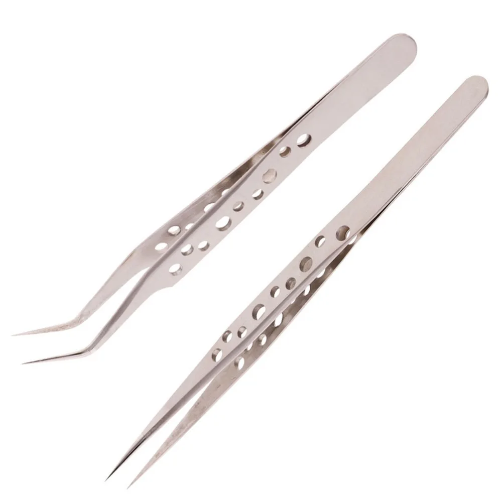 

Professional 1pcs Stainless Steel Tweezers Elbow Straight Eyelash Tweezers for False Eye Lash Extensions High Quality #267473