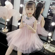 Кружевное платье для девочек Детские платья-пачки в китайском стиле Cheongsam для девочек; коллекция года; летняя детская одежда принцессы праздничные платья для девочек