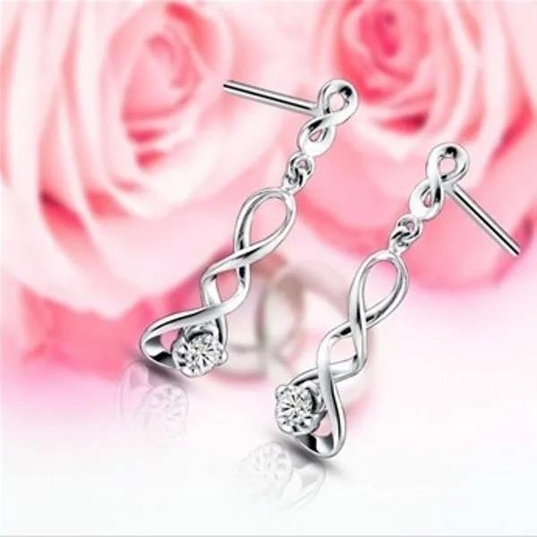 

Gorgeous Guarantee s 925 Sterling Silver With White Crystal Beads Woman's Earrings Wholesale Fashion Jewelry Earrings