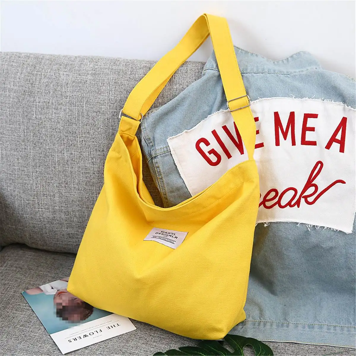 

Women Corduroy Canvas Tote Ladies Casual Shoulder Bag Foldable Reusable Shopping Bag Beach Bag Female Cotton Cloth Handbag