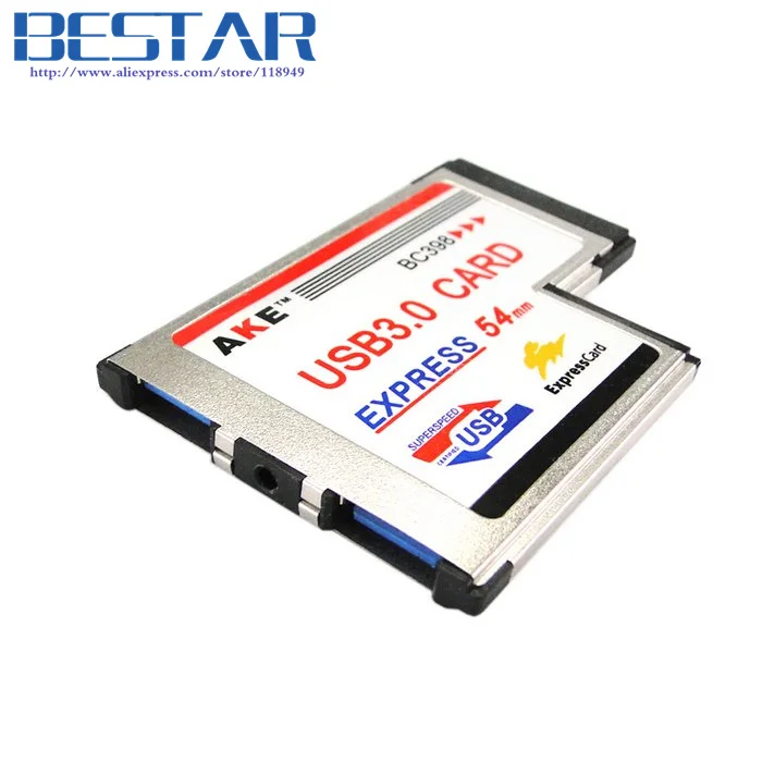 

L-образный двойной порт USB 3,0 экспресс-карта 34 мм адаптер для ноутбука чип NEC