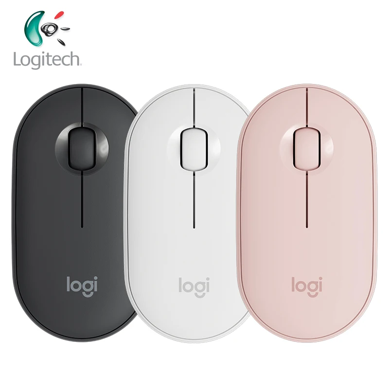 

Logitech 2018 Newest PEBBLE Bluetooth Mouse Thin&Light Mice 1000DPI 100g High Precision Optical Tracking Unifying Colorful 2.4G