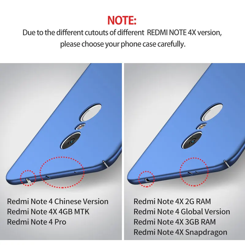 Xiomi Redmi Note 4X чехол MSVII с полной защитой жесткий из поликарбоната для xiaomi note 4 pro
