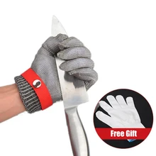 Вырезающие перчатки из нержавеющей стальная металлическая сетка уровень производительности мясника 5 Защита устойчивые к порезам перчатки для безопасной работы