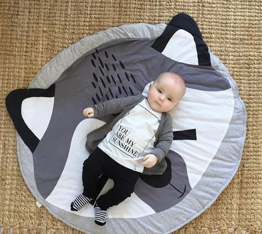 90CM  Baby Infant Play Mats Kids Crawling Carpet Floor kid Rug Baby Bedding Rabbit Blanket Cotton Game Pad Children Room Decor