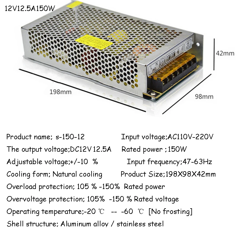 Высококачественные DC5V 12 V 24 V питания со светодиодной полосой к адаптеру AC100V-240V 1.25A 2A 3A 4A 5A 10A 15A 20A 30A 40A 50A 60A Мощность питания