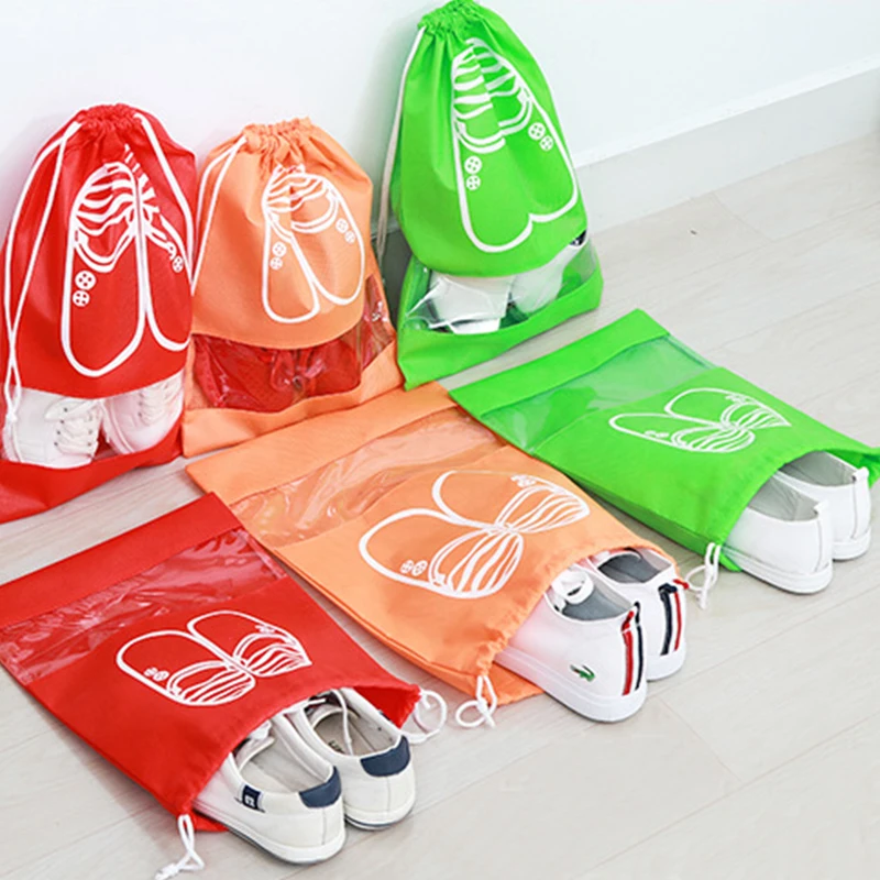 

1pc Non-Woven Shoes Bag Travel Storage Bags Portable Tote Drawstring Organizer Dustproof Cover Clothes Organizador