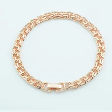6 мм Мужские Женские розовое золото цвет двойной панцирной Роло цепи браслеты большой длинный замок ювелирные изделия