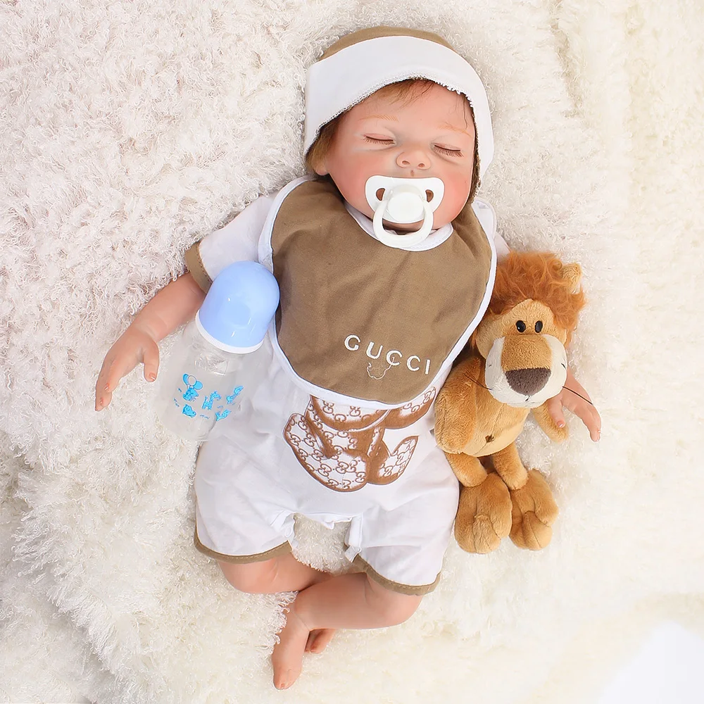 

Most popular Baby boy Reborn Dolls DIY Toy Silicone Vinyl +cloth body 48cm soft Life Bebe Reborn Alive Doll NPK for sale BJD