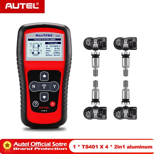 Autel MaxiTPMS TS401 TPMS инструмент для программирования MX сенсор OBD2 сканер OBDII OBD 2 Автомобильный диагностический инструмент активированный 315 433 МГц датчик - Цвет: TS401X4 2IN1 metal