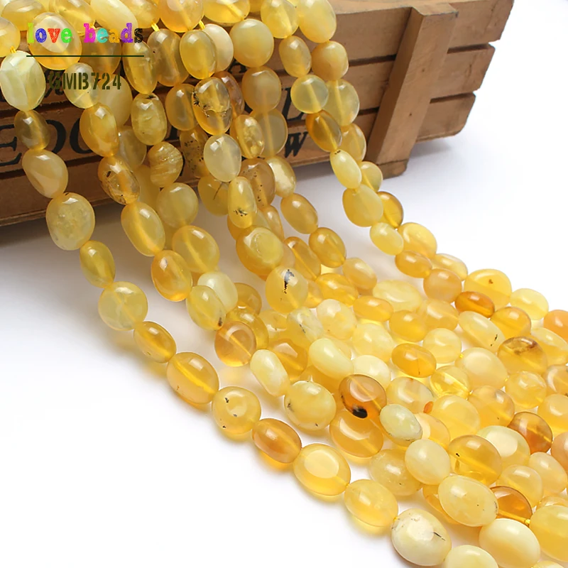 natural genuine yellow opal stone beads for jewelry making 15inches 8