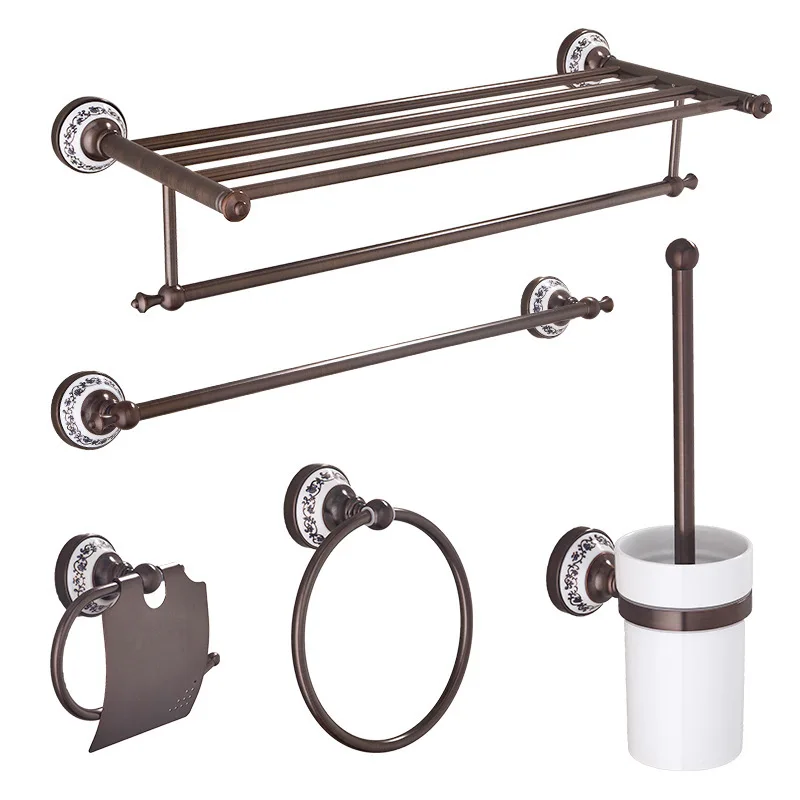 

suit combination bathroom all-copper European Brown ancient bath towel rack combination towel rack suit Bath Hardware Sets