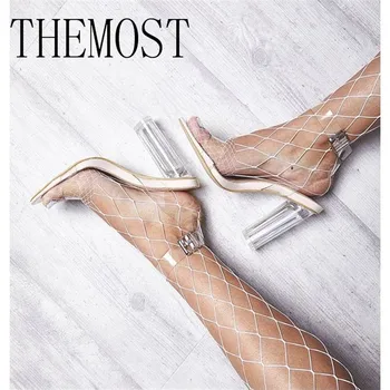 

ARQA Europe and the United States 2019TPU transparent ladies fashion sandals large size 34-48 sexy shoes