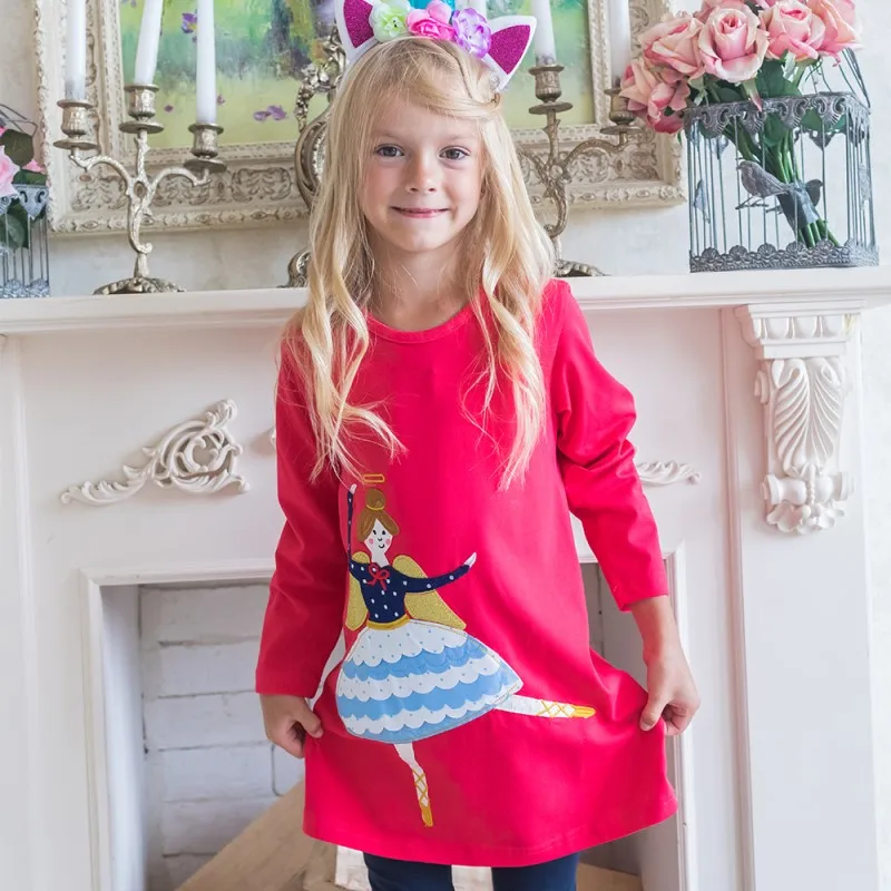 Платье для девочек; одежда для маленьких девочек с длинными рукавами; праздничное платье принцессы с единорогом; Рождественский костюм для детей; одежда для детей; Детские платья